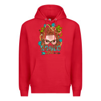 Red Western Rodeo Girl Braid Red Hair Premium Hoodie - BundleAndBundleShop