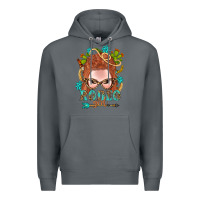 Rock Western Rodeo Girl Braid Red Hair Premium Hoodie - BundleAndBundleShop
