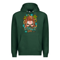 Sports Green Western Rodeo Girl Braid Red Hair Premium Hoodie - BundleAndBundleShop