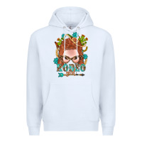 White Western Rodeo Girl Braid Red Hair Premium Hoodie - BundleAndBundleShop