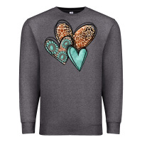 Charcoal Heather western love hearts Premium Sweatshirt - MaliasSmallBusiness