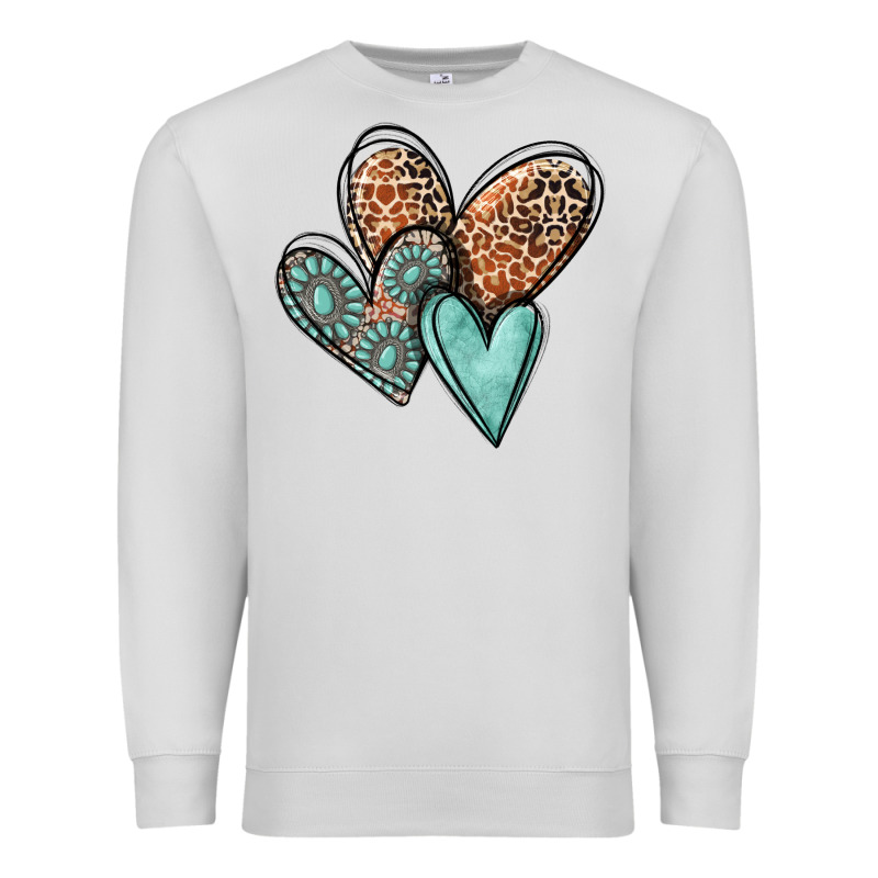 Western Love Hearts Premium Sweatshirt by MaliasSmallBusiness | Teevron