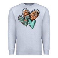 Heather Grey western love hearts Premium Sweatshirt - MaliasSmallBusiness
