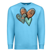 Ocean Blue western love hearts Premium Sweatshirt - MaliasSmallBusiness