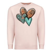 Pale Pink western love hearts Premium Sweatshirt - MaliasSmallBusiness