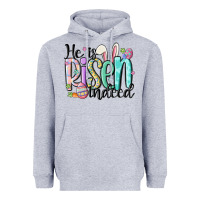Heather Grey he is risen indeed Heavyweight Hoodie - MaliasSmallBusiness