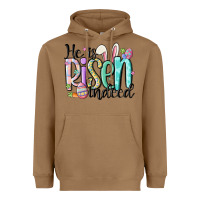 Toasted Coconut he is risen indeed Heavyweight Hoodie - MaliasSmallBusiness