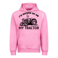 Fuchsia Pink I D Rather Be On My Tractor Urban Hoodie - Bettercallsaul