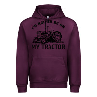 Mauve Wine I D Rather Be On My Tractor Urban Hoodie - Bettercallsaul