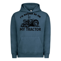 Pigment Midnight Navy I D Rather Be On My Tractor Urban Hoodie - Bettercallsaul