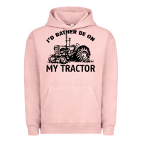 Pigment Salmon I D Rather Be On My Tractor Urban Hoodie - Bettercallsaul