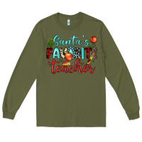 Army Green santa s favorite teacher Long Sleeve Tee - JahusDesignShop