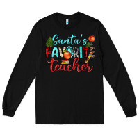 Black santa s favorite teacher Long Sleeve Tee - JahusDesignShop