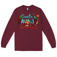 Burgundy santa s favorite teacher Long Sleeve Tee - JahusDesignShop