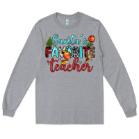 Heather Grey santa s favorite teacher Long Sleeve Tee - JahusDesignShop