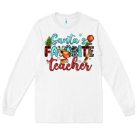 White santa s favorite teacher Long Sleeve Tee - JahusDesignShop