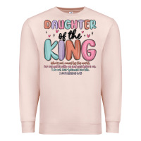 Pale Pink daughter of the king Premium Sweatshirt - MaliasSmallBusiness