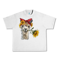 Lunar Rock alpaca with sunflowers and bandana Urban Heavy Tee - BarkalooDesign