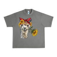 Tornado alpaca with sunflowers and bandana Urban Heavy Tee - BarkalooDesign