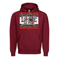 Burgundy armed forces day love our troops Zipper Hoodie - Artiststas