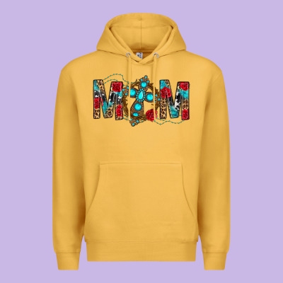 Western Mom With Cross Premium Hoodie Designed By Bundleandbundleshop
