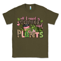 Army Green all i need is coffee and plants Classic Tee - JahusDesignShop