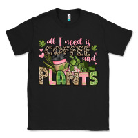 Black all i need is coffee and plants Classic Tee - JahusDesignShop