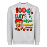 Heather Grey 100 days of coffee and chaos Heavyweight Sweatshirt - texasbilliewilder
