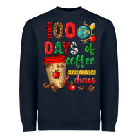 Navy 100 days of coffee and chaos Heavyweight Sweatshirt - texasbilliewilder