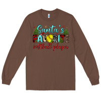 Chestnut santa s favorite softball player Long Sleeve Tee - JahusDesignShop