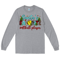 Heather Grey santa s favorite softball player Long Sleeve Tee - JahusDesignShop