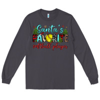 Smoke santa s favorite softball player Long Sleeve Tee - JahusDesignShop