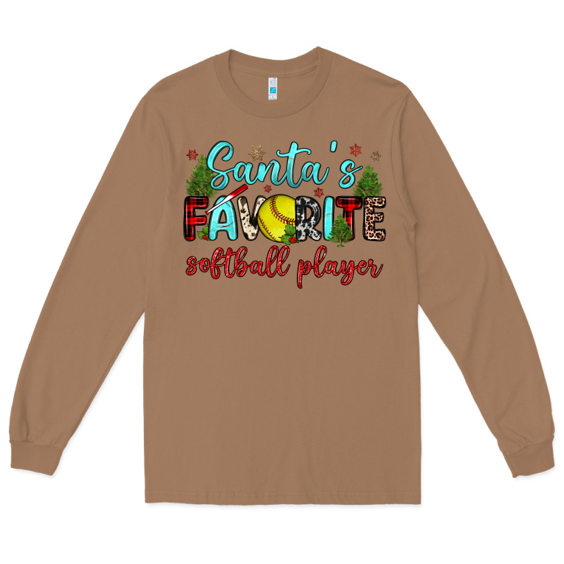 Santa S Favorite Softball Player Long Sleeve Tee by JahusDesignShop | Teevron