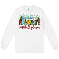 White santa s favorite softball player Long Sleeve Tee - JahusDesignShop