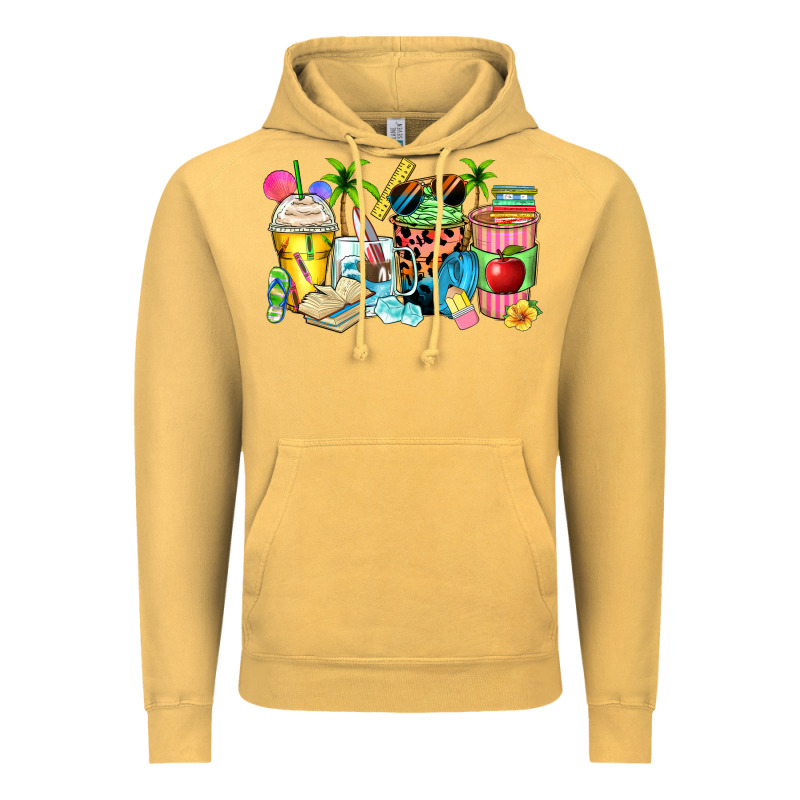 Summer Teacher Coffee Cups Vintage Hoodie by Zillion Design Studio | Teevron