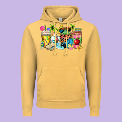 Summer Teacher Coffee Cups Vintage Hoodie Designed By Zillion Design Studio