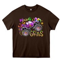 Chocolate Brown mardi gras monster truck Heavy Core Tee - RacoonDesign