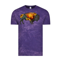 Cloud Purple sunflower bison Vintage Tee - RanaPortraitStore