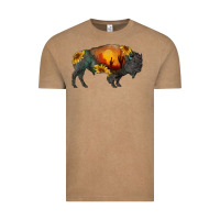 Vintage Coffee sunflower bison Vintage Tee - RanaPortraitStore