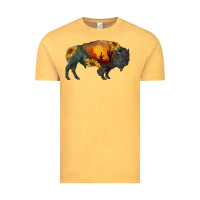 Vintage Mustard sunflower bison Vintage Tee - RanaPortraitStore