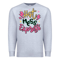 Heather Grey hot mess express Premium Sweatshirt - MaliasSmallBusiness