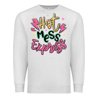 Oatmeal Heather hot mess express Premium Sweatshirt - MaliasSmallBusiness