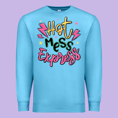 Hot Mess Express Premium Sweatshirt Designed By Maliassmallbusiness