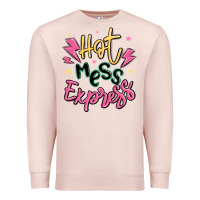 Pale Pink hot mess express Premium Sweatshirt - MaliasSmallBusiness
