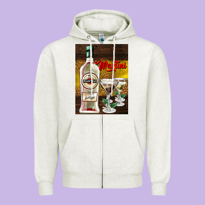Martini Zipper Hoodie Designed By Adodesignshop