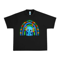 Black autism elephant rainbow Urban Heavy Tee - Zillion Design Studio