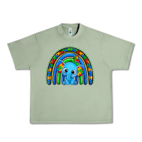 Oil Green autism elephant rainbow Urban Heavy Tee - Zillion Design Studio