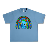 Pebble Blue autism elephant rainbow Urban Heavy Tee - Zillion Design Studio