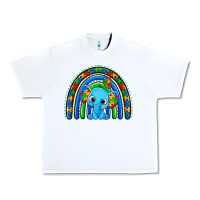 White autism elephant rainbow Urban Heavy Tee - Zillion Design Studio