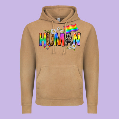 Vintage Hoodie human with daisies